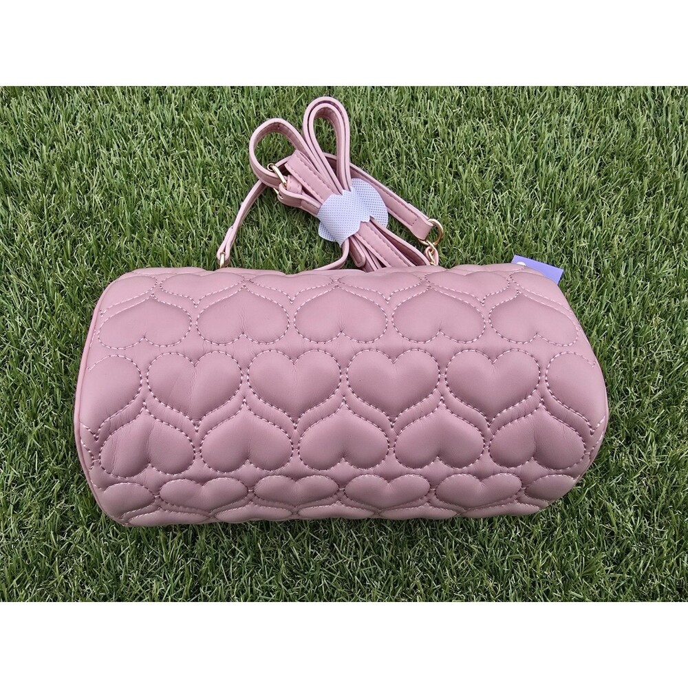 Claire's PinkHeart Quilted Barrel Crossbody Bag New With Tags - Picture 5 of 11